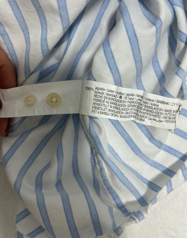 Zara camisa hombre Rayas Azul Talla L