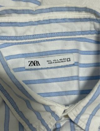 Zara camisa hombre Rayas Azul Talla L