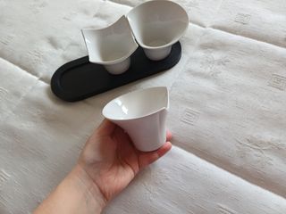 Juego salseras cerámica blanco