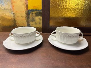Pareja Tazas Consomé Vintage Pontesa Porcelana