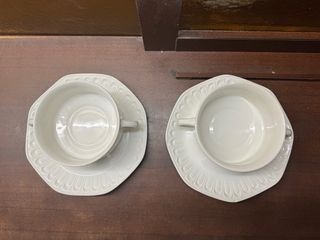 Pareja Tazas Consomé Vintage Pontesa Porcelana