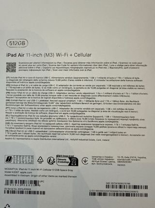 IPAD AIR 11 (512GB ) - inch (M3) wi-fi +Cellular