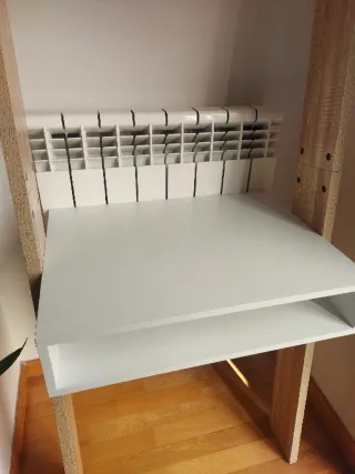 Escritorio/Estantería Escalera Madera Blanca