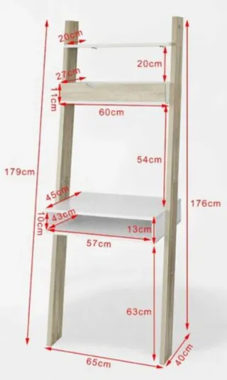 Escritorio/Estantería Escalera Madera Blanca