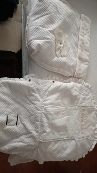 Saco para cochecito de bebé blanco