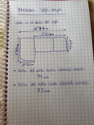 Sofá modular Granfort negro tela