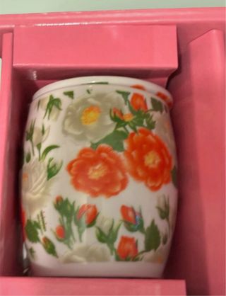 Set Colazione Porcellana Fiori Rossi Bianchi