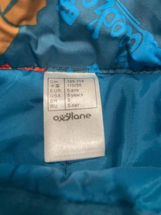 Traje de esquí infantil talla 5