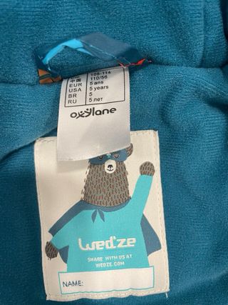 Traje de esquí infantil talla 5