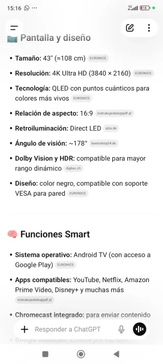 Smart TV 4K Nokia Negra