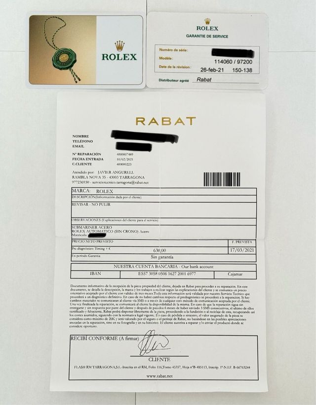 Rolex Submariner Negro/Plateado 2014 40mm full set