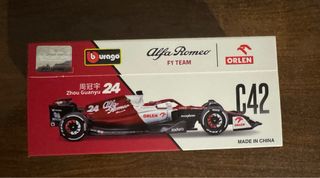 Zhou Guanyu Alfa Romeo C42 2022 1:43 Burago Signed
