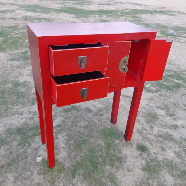 Consola Oriental Roja y dorada Madera