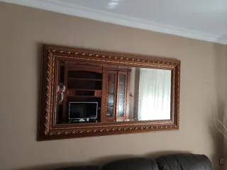 Espejo decorativo madera y dorado