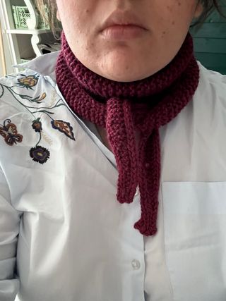 Sciarpa Sophie lana fatta a mano bordeaux
