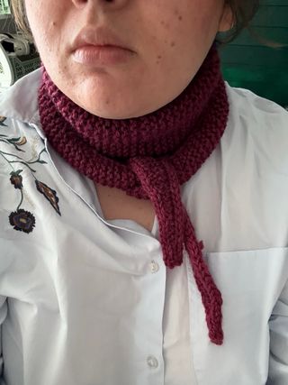 Sciarpa Sophie lana fatta a mano bordeaux