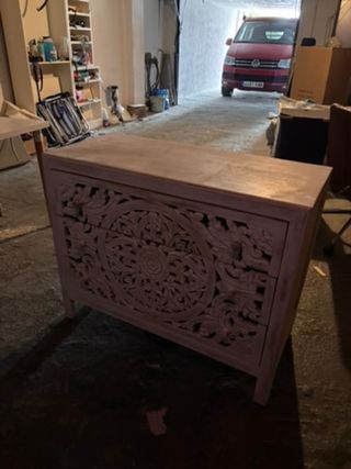 Cómoda Rústica/Boho Madera Tallada