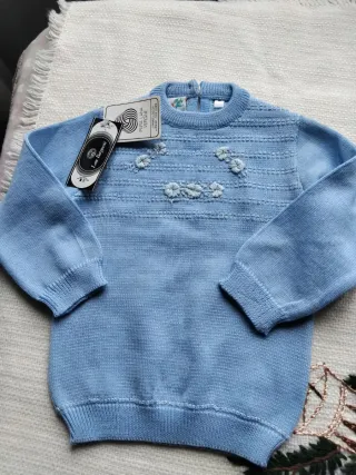 Maglioncino e salopette lana bimba dai 9mesi