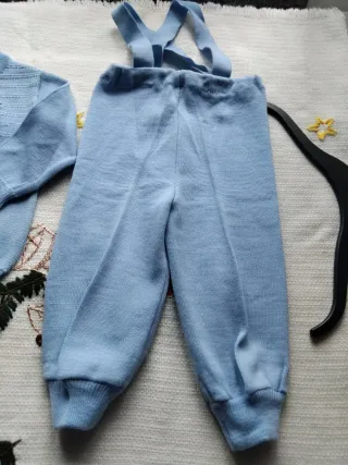 Maglioncino e salopette lana bimba dai 9mesi