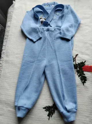 Maglioncino e salopette lana bimba dai 9mesi