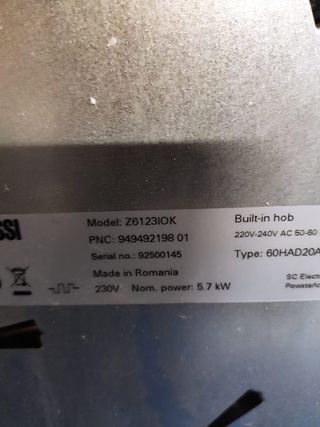 Placa Vitrocerámica Zanussi