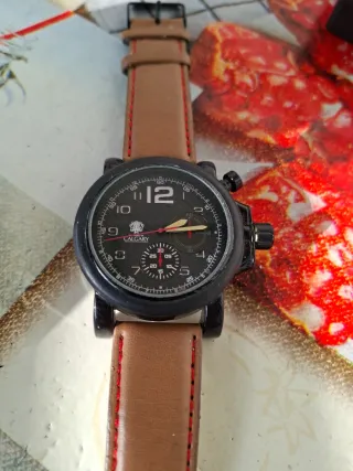 Orologio Calgary Uomo Nero e Marrone