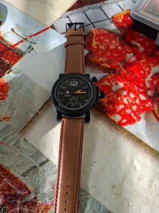 Orologio Calgary Uomo Nero e Marrone