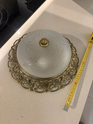 Plafón Antiguo Metal y Cristal 30cm