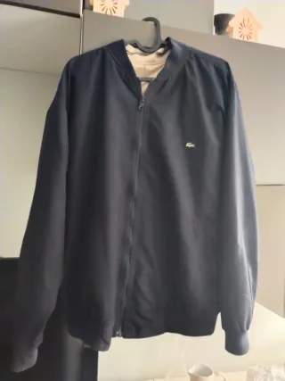 Cazadora Lacoste Reversible Azul y Beig