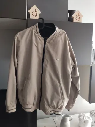 Cazadora Lacoste Reversible Azul y Beig