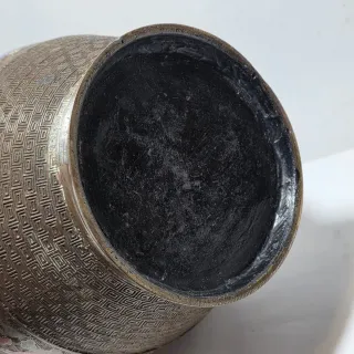 Vaso giapponese in bronzo con smalti cloisonnè