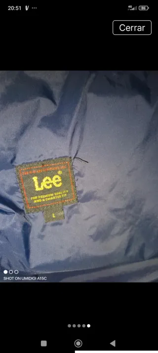 Chaqueta acolchada Lee talla L,nueva