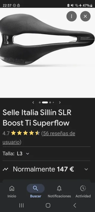 Sillín Selle Italia Boost SLR Superflow Carbono L3