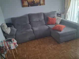 Sofá Cheslong Eléctrico Gris