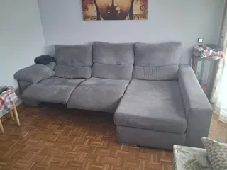 Sofá Cheslong Eléctrico Gris