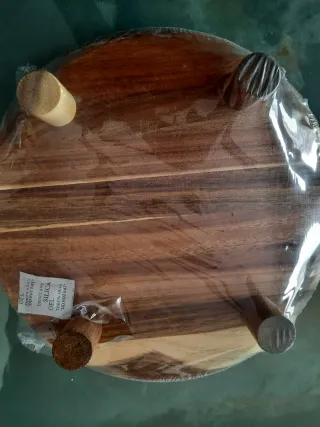 Vassoio di formaggi + 3 coltelli per formaggio (Vintage)