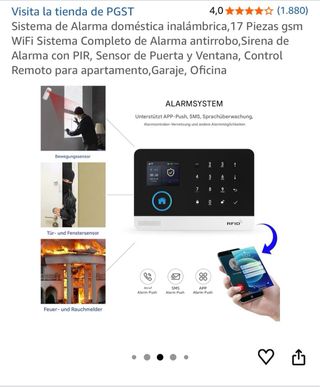 Sistema Alarma PGST WiFi GSM 17 Piezas