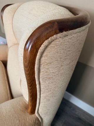 2 sillones antiguos tela y madera