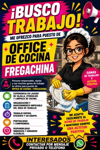 Busco trabajo de Office, fregachina