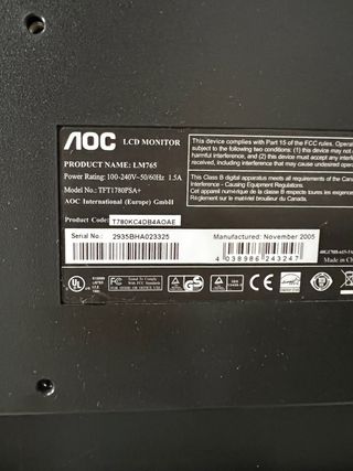 Monitor AOC Plata/Negro