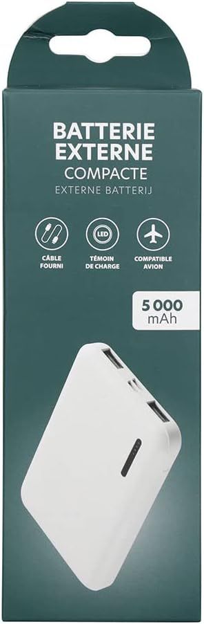 ITENSE – Batería Externa de 5000 mAh – Indicador d