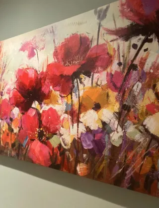 Cuadro abstracto motivos florales comedor,recibido