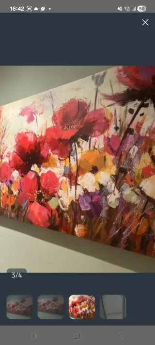 Cuadro abstracto motivos florales comedor,recibido