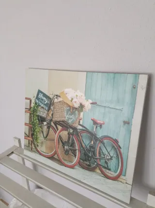 Cuadro Decorativo Bicicleta Vintage Flores