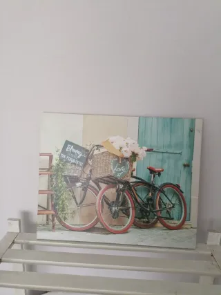 Cuadro Decorativo Bicicleta Vintage Flores