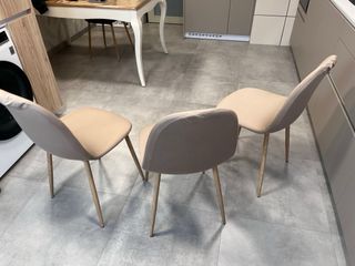 Juego de 3 sillas polipiel verde