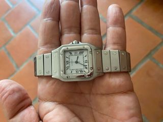 Reloj Cartier Santos 2960 Plateado y Blanco