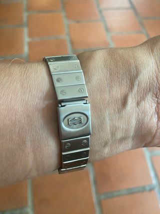 Reloj Cartier Santos 2960 Plateado y Blanco