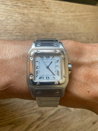Reloj Cartier Santos 2960 Plateado y Blanco
