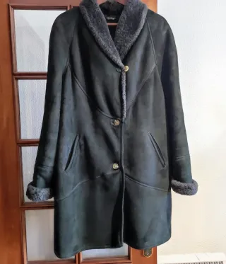 Chaquetón piel verde oscuro